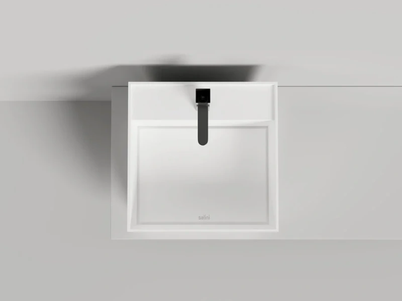 Раковина Salini Armonia Square Top 03 белая матовая 130523TM (детальная фотография), 45 см
