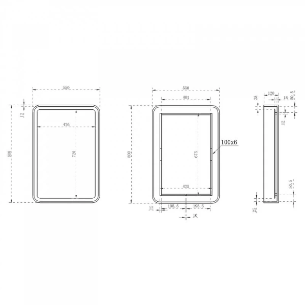Зеркало с подсветкой Abber Kristall 55 см красное AT6701Rubin (детальная фотография), в наличии