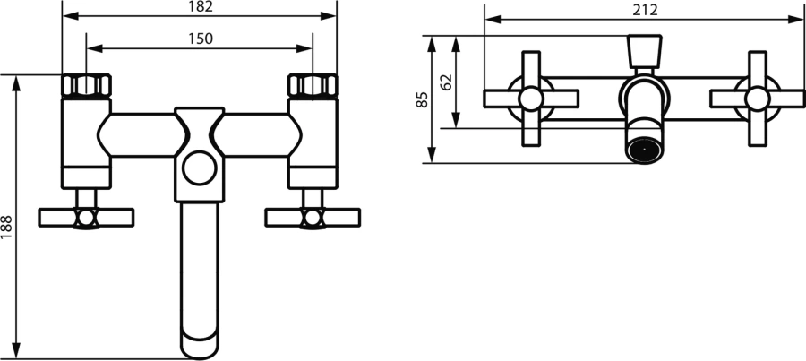 Смеситель для ванны и душа Damixa Neo Classic черный 241000000 (детальная фотография), недорогие, округлая форма