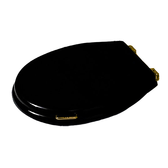 Крышка-сидение Simas Lante черная, петли золото LA 003 NE ORO (детальная фотография)