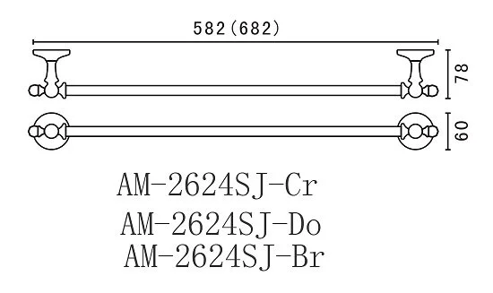 Полотенцедержатель, бронза, Art&Max Antic Crystal AM-E-2624SJ-Br (детальная фотография), в наличии