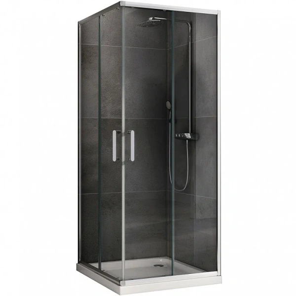 Душевой уголок Abber Schwarzer Diamant 90x90 см стекло прозрачное AG020905 (детальная фотография)