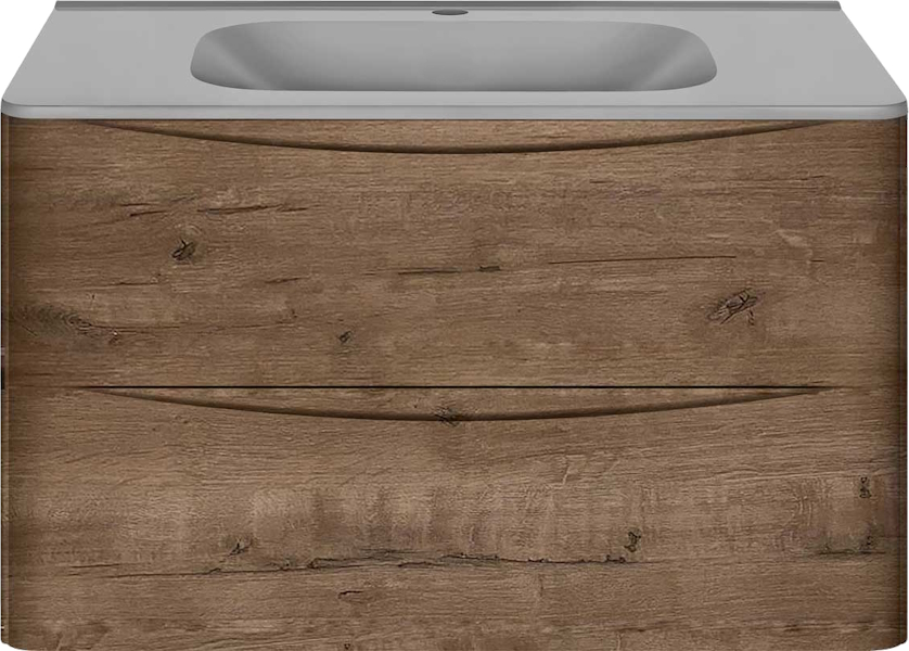 Тумба с раковиной подвесная Vincea Paola VMC-2P800 79,4 см с выдвижными ящиками (детальная фотография), окрашенные, под дерево