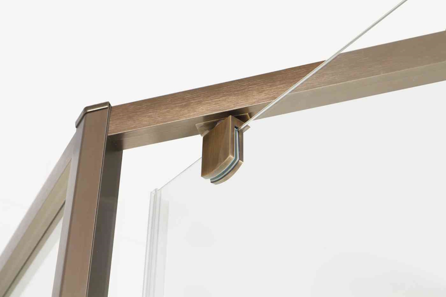 Душевой уголок Cezares Eco 90x90 см стекло прозрачное профиль бронза ECO-O-P-1-90-C-Br (детальная фотография), многоугольные