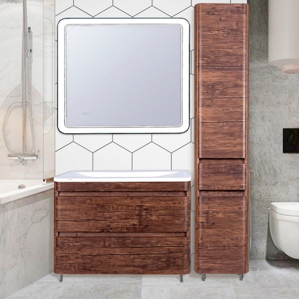 Зеркало с подсветкой Style Line Атлантика 100 см с часами СС-00000669 (детальная фотография), современные, hi-tech