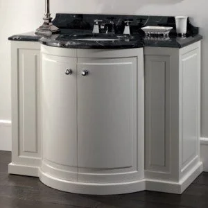 Тумба с мраморной столешницей, цвет полуглянцевый Offwhite, мрамор Nero Marquinha, Devon&Devon Clarence EFCLAROFNE (детальная фотография)