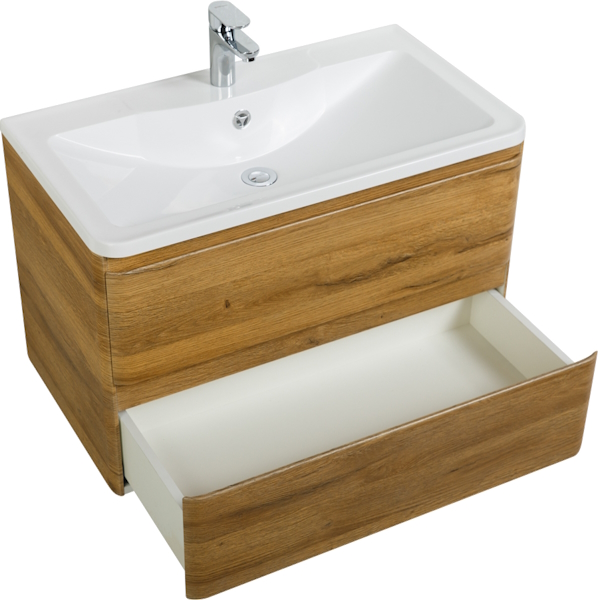 Тумба под раковину подвесная BelBagno Albano 80 см rovere rustico ALBANO-800-2C-SO-RR (детальная фотография), светло-коричневая