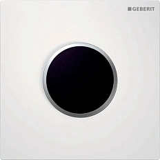 Клавиша смыва Geberit Sigma 10 белая/кольцо матовый хром