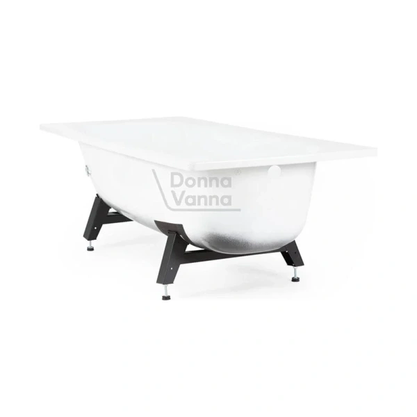 Ванна cтальная Donna Vanna 150х70х40см с ножками (150х70) ВИЗ DV-55901 белая (детальная фотография), современныe, hi-tech