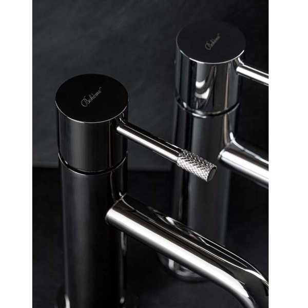 Смеситель для раковины Boheme Uno shine gun metall 461-SGM (детальная фотография), из латуни, округлая форма