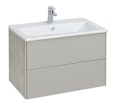 Тумба под раковину подвесная Акватон Сохо 75 см слэйт/галька серая