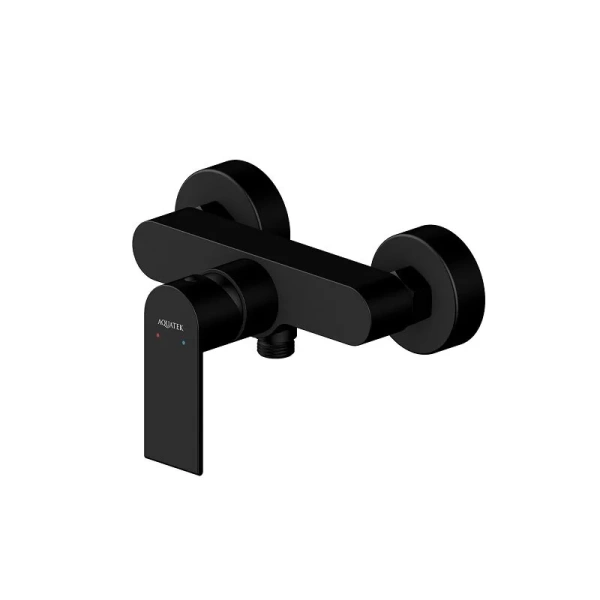 Душевой комплект Акватек Лира черный матовый AQ1431MB (детальная фотография), хром, черные index_1