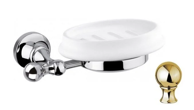 Мыльница Cezares Olimp золото 24 карат, с кристаллом Swarovski OLIMP-SOD-03/24-Sw (детальная фотография), настенные