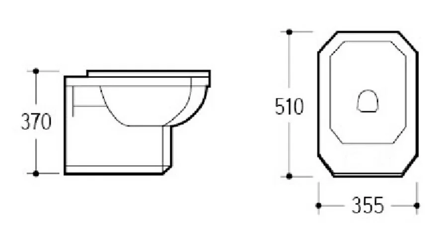 Биде подвесное Boheme Vogue белое 945 (детальная фотография), классические, ретро