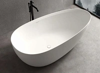 Ванна Uni-Flow Ova из искусственного камня Solid surface FS302-1700 Gloss White, 170 х 85 см, белая