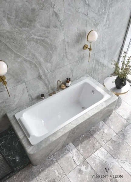 Чугунная ванна Vinsent Veron Italon VIT1707045-AS, 170 x 70 см, с антискользящим покрытием, цвет белый (детальная фотография), 170х70