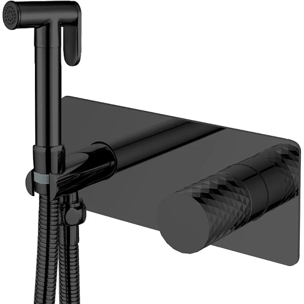 Гигиенический душ со смесителем Boheme Stick черный матовый 127-BB (детальная фотография)