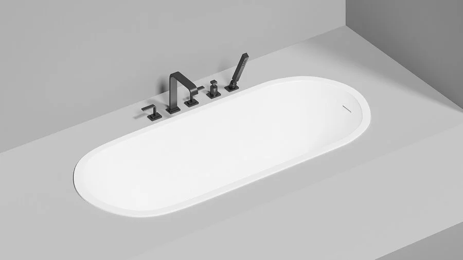 Ванна из искусственного камня Salini Ornella Kit 160x70 см прямоугольная 102426M (детальная фотография), белые