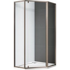Душевой уголок Cezares Eco 90x90 см стекло прозрачное профиль бронза