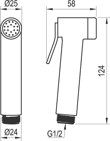 Гигиенический душ Ravak хром X07P641 (детальная фотография), с лейкой