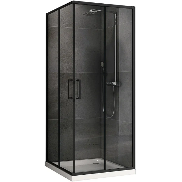 Душевой уголок Abber Schwarzer Diamant 80x80 см профиль черный AG02080B5 (детальная фотография)