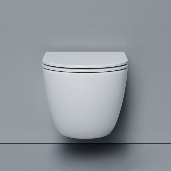 Унитаз подвесной Ceramicanova Alba сиденье микролифт CN11005T (детальная фотография), без бачка, со скрытым бачком