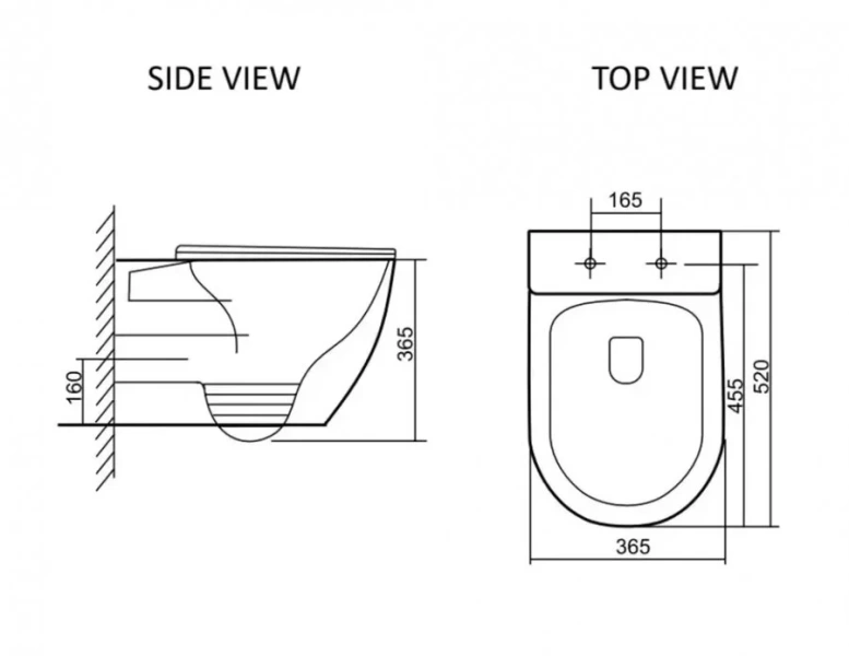 Унитаз подвесной SantiLine безободковый белый SL-5025 (детальная фотография), без бачка, со скрытым бачком
