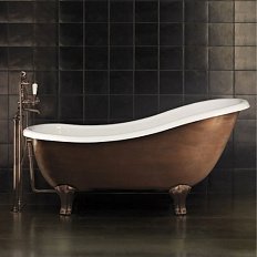 Ванна чугунная, цвет состаренная медь, ножки Deco, Devon&Devon Regina Copper Effect