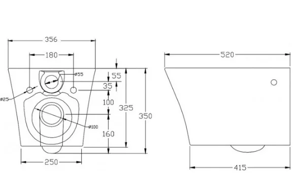 Унитаз подвесной BelBagno Flay-R безободковый BB506CH (детальная фотография), без бачка, со скрытым бачком