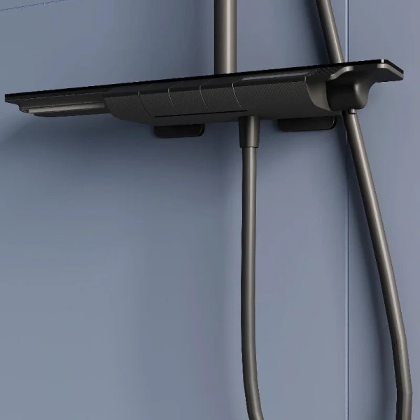 Душевая стойка RGW Shower Panels черная 51140134-04 (детальная фотография), с тропическим душем