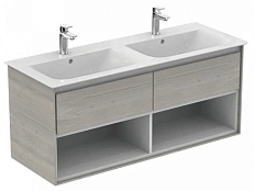 Тумба под раковину подвесная Ideal Standard Connect Air 120 см светло-серое дерево, белый матовый