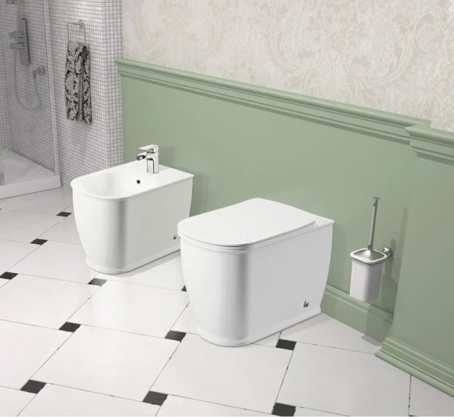 Унитаз напольный Lavinia Boho Bell Pro белый 33010030 (детальная фотография), с вертикальным выпуском в пол, с горизонтальным, прямым выпуском, с прямым выпуском