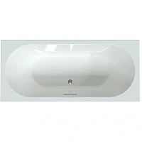 Акриловая ванна Радомир Вальс 1-01-3-0-1-183К, 180 x 80 см, каркас, фронтальный экран, сифон, слив-перелив автомат в комплекте, белая/золото