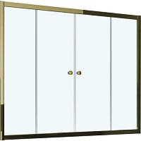 Душевая шторка на ванную профиль бронза стекло прозрачное Vegas-glass