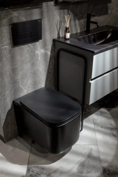 Унитаз подвесной Boheme Mane черный матовый 970-SET-B (детальная фотография), черные