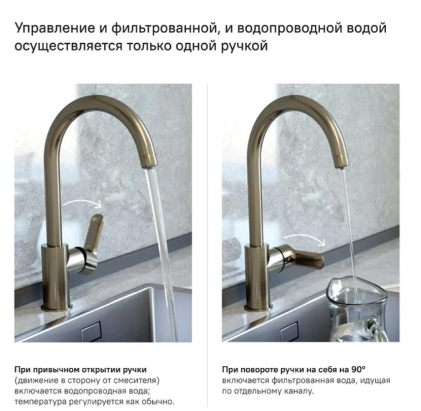 Смеситель для питьевой воды IDDIS Cuba однорычажный (детальная фотография), хром, матовый хром, белые, черные