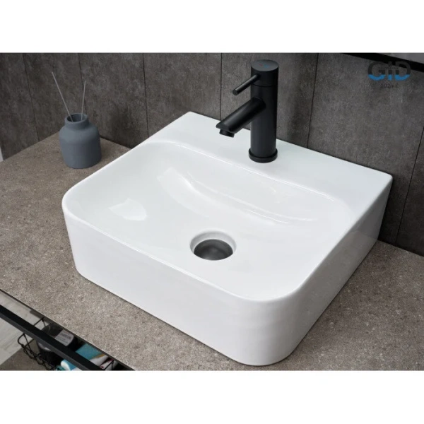 Раковина GID Geometrico N9257 43 см белая 51217 (детальная фотография), 45 см