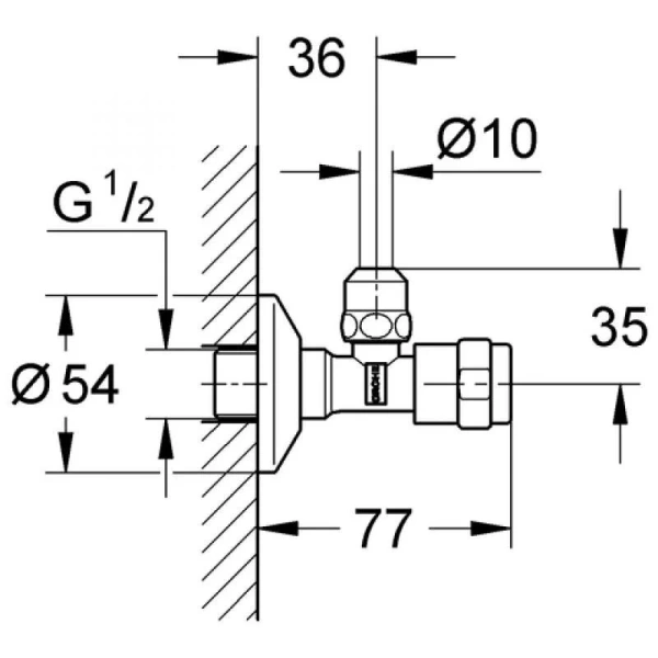 Запорный вентиль Grohe 41263000 (детальная фотография) index_2