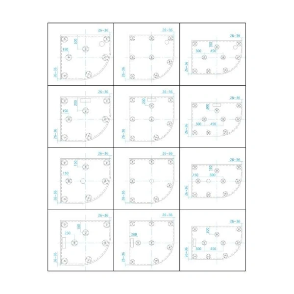 Душевой поддон RGW GWS-31 100х100 см литьевой мрамор 03150400-01 (детальная фотография), низкие до 15 см