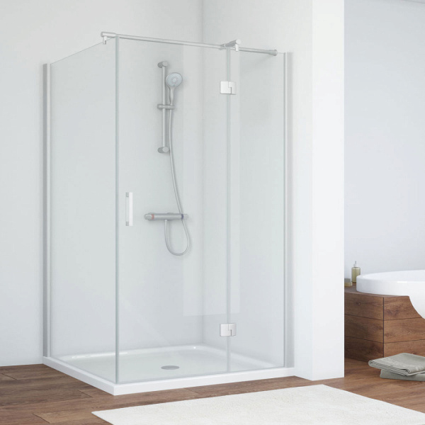 Душевой уголок профиль матовый хром стекло прозрачное Vegas-glass AFP-Fis NOVO 120*80 07 01 R (детальная фотография)