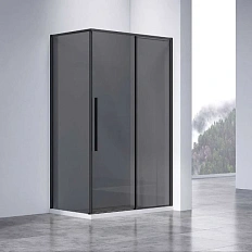 Душевой уголок Vincea Slim-N 110х80 см профиль черный стекло тонированное