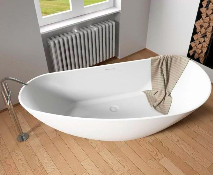 Ванна из литьевого мрамора Riho Granada 190х90 см белая B122001105 (детальная фотография), асимметричные