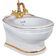 Биде подвесное Migliore Milady декор золото D2 широкий