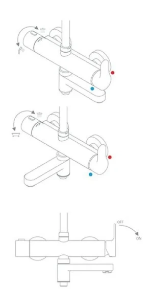 Душевая стойка Ravak DS 092.00 раздвижная X07P642 (детальная фотография), рычажные