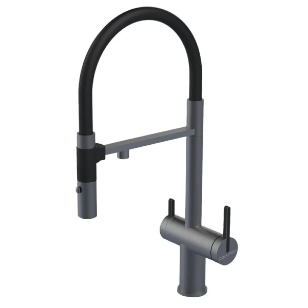 Смеситель для питьевой воды Paulmark Gravity вороненая сталь Gr213888-GM (детальная фотография)