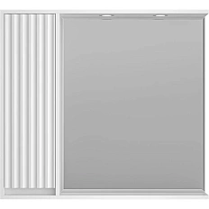 Зеркальный шкаф с подсветкой Brevita Balaton 90 см белый, правый