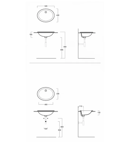 Раковина встраиваемая Simas Lavabi d’arredo Marine S 50P (детальная фотография), современные, hi-tech