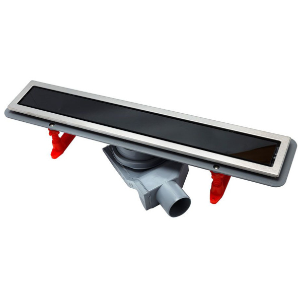 Линейный трап, цвет чёрное стекло, двухсторонний, Pestan Confluo Premium Black Glass Line 650 13000293 (детальная фотография)