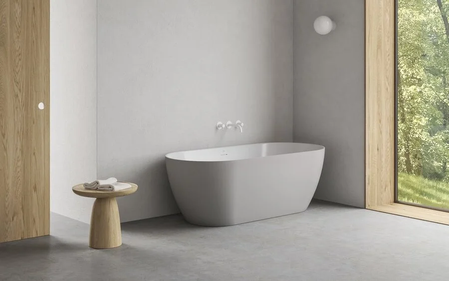 Ванна акриловая Ravak Freedom O TEC CD31500000, 170 x 77 см, отдельностоящая, серая, слив-перелив белый (детальная фотография), 170х80