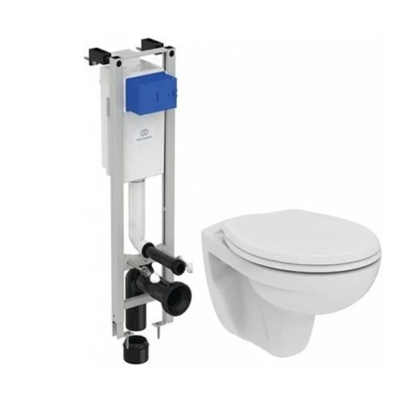 Унитаз с инсталляцией Ideal Standard Connect Ecco-Eurovit с сиденьем микролифт W660101 (детальная фотография)